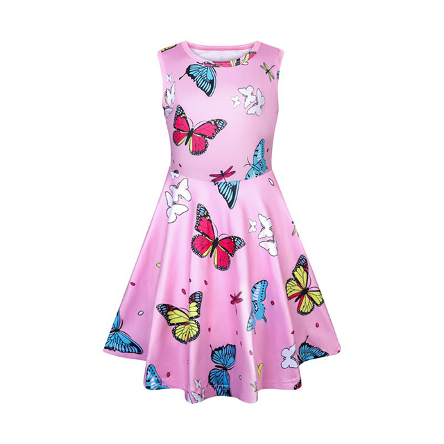 Dziewczęca sukienka letnia z motywem motyla dla dzieci w wieku 4-9 lat - Wianko - 6