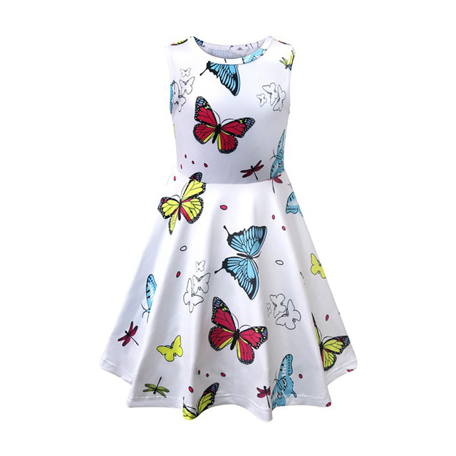 Dziewczęca sukienka letnia z motywem motyla dla dzieci w wieku 4-9 lat - Wianko - 5