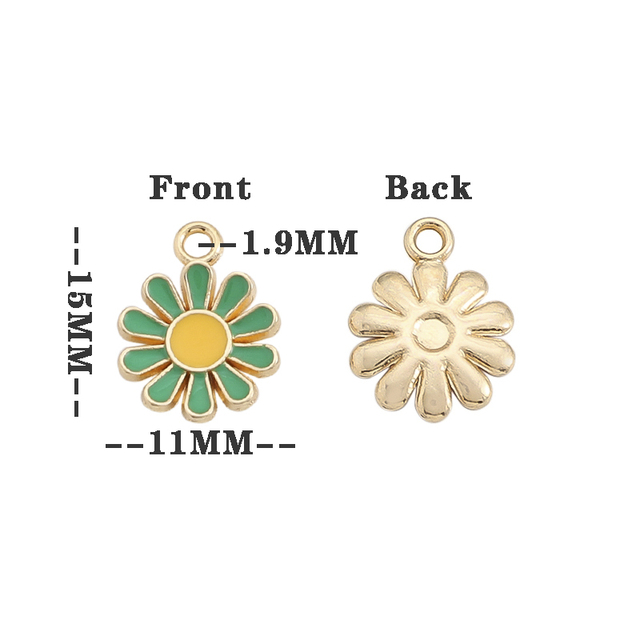 Zestaw 10 zawieszek w kształcie kwiata Daisy w 8 kolorach – biżuteria DIY - Wianko - 13