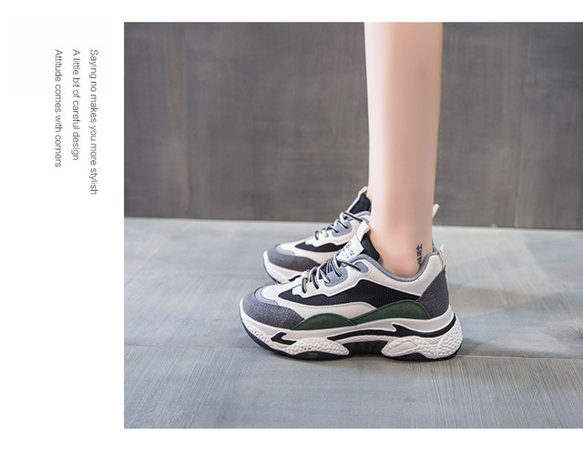 Damskie białe platformy Chunky Sneakers 2022 - buty designerskie sportowe z siatkowym wykończeniem - Wianko - 18