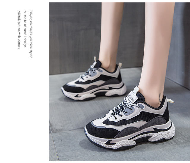 Damskie białe platformy Chunky Sneakers 2022 - buty designerskie sportowe z siatkowym wykończeniem - Wianko - 13