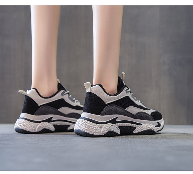 Damskie białe platformy Chunky Sneakers 2022 - buty designerskie sportowe z siatkowym wykończeniem - Wianko - 14