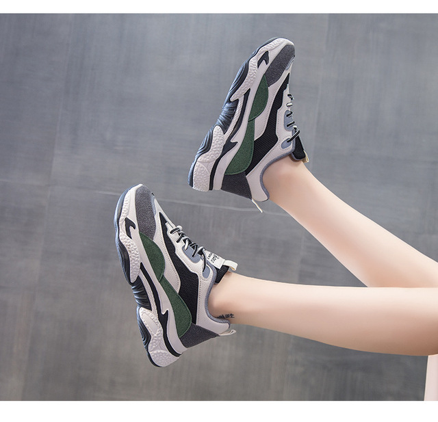 Damskie białe platformy Chunky Sneakers 2022 - buty designerskie sportowe z siatkowym wykończeniem - Wianko - 16