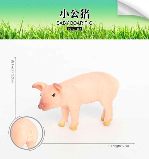 Świnka dzika edukacyjna figurka dla dzieci - model symulowanej rodziny świn zwierząt gospodarskich, idealna do dekoracji wnętrza - Wianko - 3