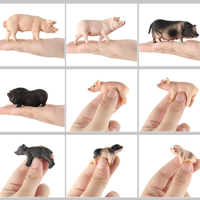 Świnka dzika edukacyjna figurka dla dzieci - model symulowanej rodziny świn zwierząt gospodarskich, idealna do dekoracji wnętrza - Wianko - 9