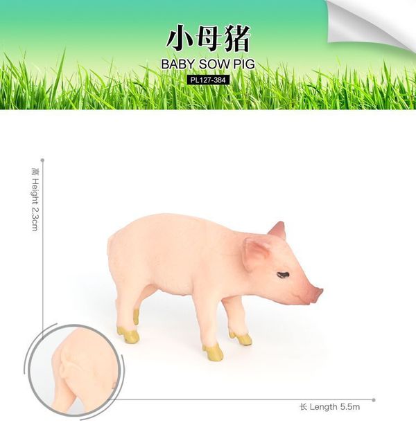 Świnka dzika edukacyjna figurka dla dzieci - model symulowanej rodziny świn zwierząt gospodarskich, idealna do dekoracji wnętrza - Wianko - 2