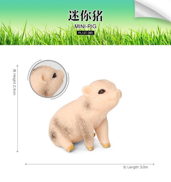Świnka dzika edukacyjna figurka dla dzieci - model symulowanej rodziny świn zwierząt gospodarskich, idealna do dekoracji wnętrza - Wianko - 1