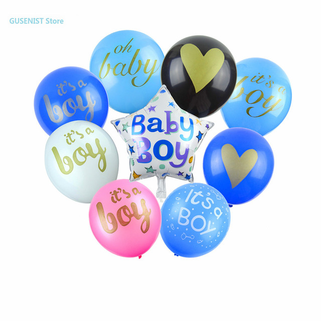 10 sztuk balonów Baby Shower z złotym brokatem w różnych kolorach: dziewczęcy (jasny różowy) i chłopięcy (niebieski) - Wianko - 1