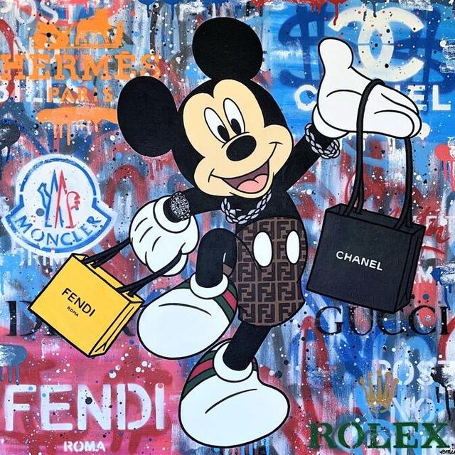 Obrazy na płótnie Disney Cartoon Graffiti luksusowe myszka miki Minnie - obrazy na ścianę pokój dziecięcy - Wianko - 7