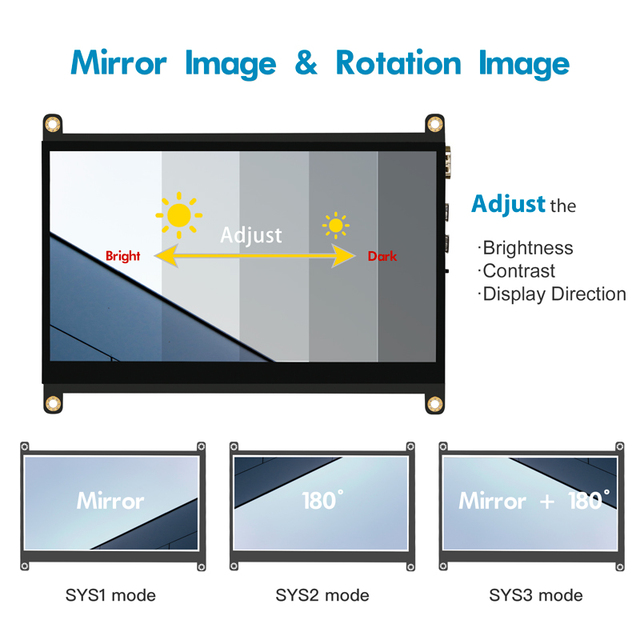 Monitor LCD 7 cali, dotykowy ekran, rozdzielczość 800x480, obsługujący Raspberry Pi, Banana Pi i system Windows - Wianko - 5