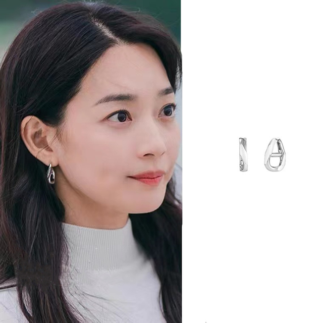Nowe kolczyki Shin Min, koreański styl, srebrne, wysokiej jakości - Wianko - 1