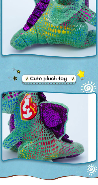 Miękka pluszowa zabawka zielony smok istoty Sind eStuffed o dużych oczach dla dzieci - 15cm - Wianko - 4