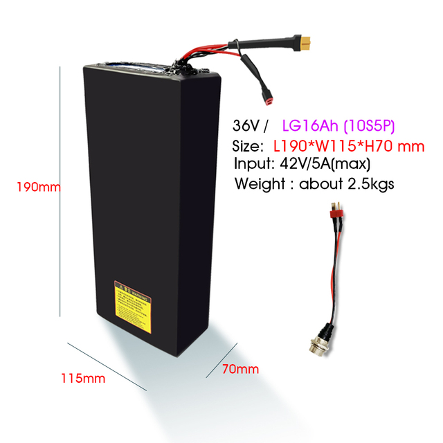 BOTIN 36V elektryczna bateria litowa do rowerów opakowanie Port ładowania 42V ładowarka rower elektryczny 18650 LG Cell wodoodporna bateria e-bike - Wianko - 10
