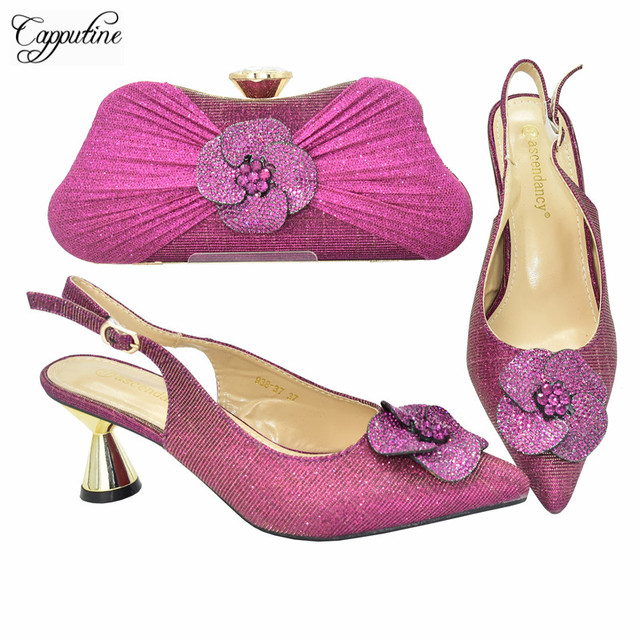 Nowy zestaw butów damskich na wysokim obcasie khaki z torebką - sandały na słupku Pantuflas Mujer CR678 6CM - Wianko - 5