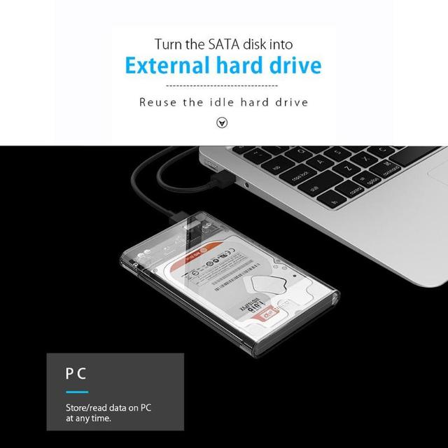 Obudowa dysku twardego ORICO 2.5 Cal SSD SATA do USB 3.0 o prędkości 5 Gb/s, pojemność 2TB, przeźroczysta - Wianko - 7