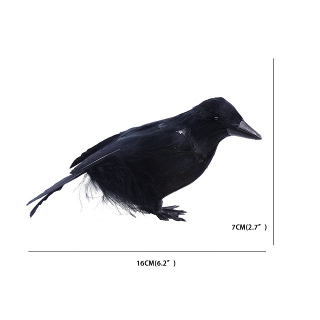 Realistyczny model czarnej wrony - dekoracja Halloween - Wianko - 6