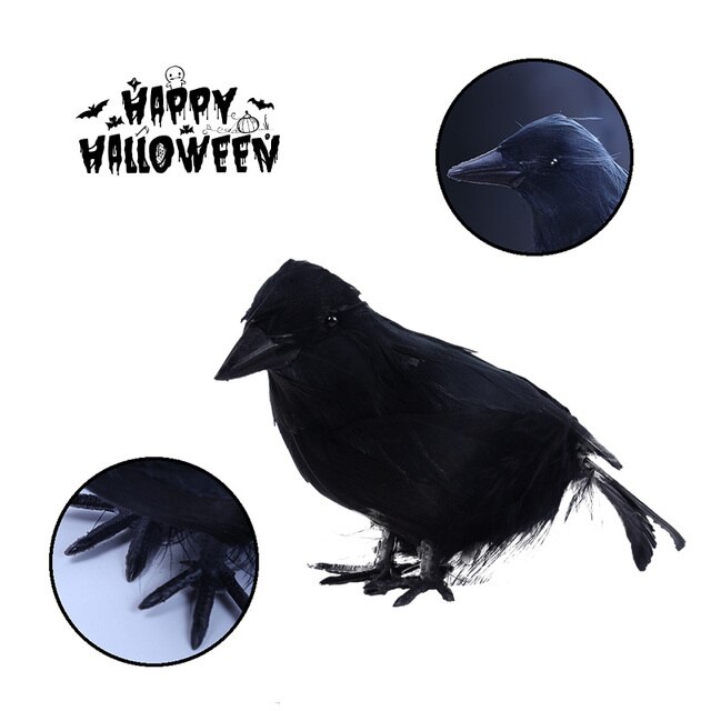 Realistyczny model czarnej wrony - dekoracja Halloween - Wianko - 5