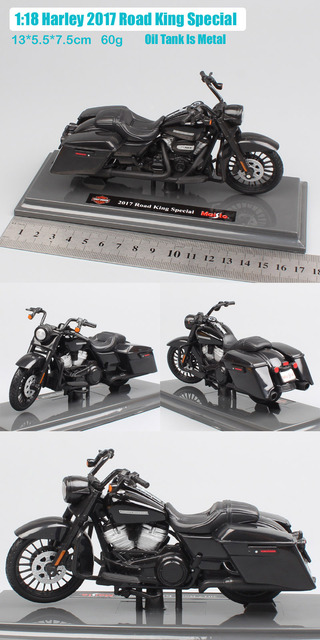 1/18 Skala Model Odlewu Motocykla Maisto FLHR Road King Street Bob Touring Duo Breakout - Wianko - 3