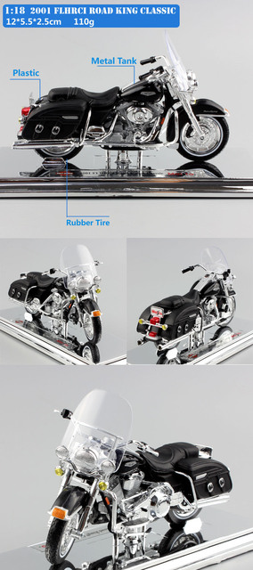 1/18 Skala Model Odlewu Motocykla Maisto FLHR Road King Street Bob Touring Duo Breakout - Wianko - 6