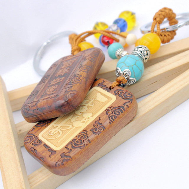 Brelok do kluczyków z drewnianą gruszką - zawieszka na torby z boginią miłosierdzia - prezenty, charms 228 - Wianko - 10