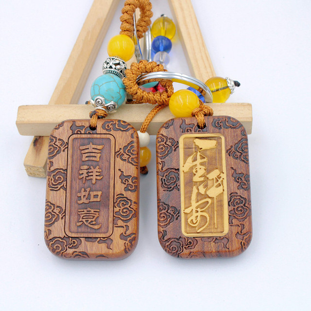 Brelok do kluczyków z drewnianą gruszką - zawieszka na torby z boginią miłosierdzia - prezenty, charms 228 - Wianko - 9
