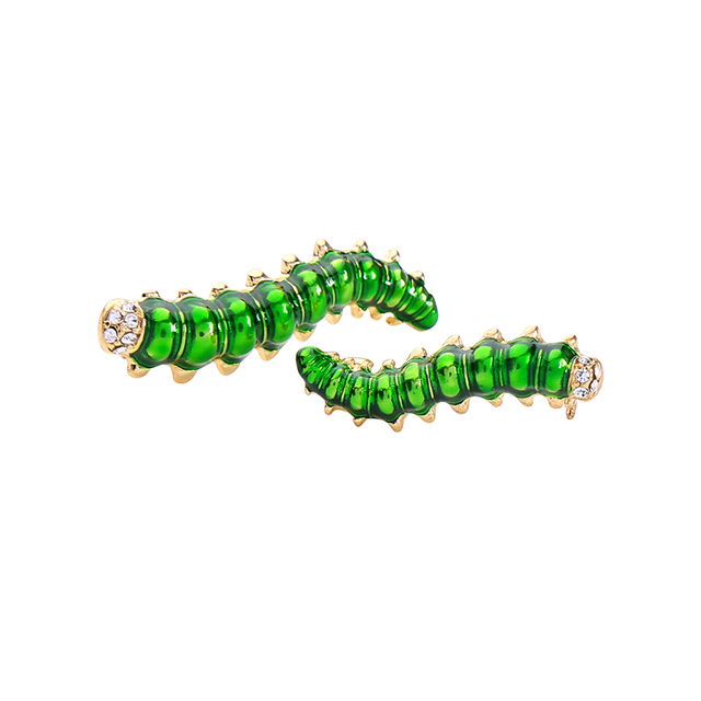 Emaillierter Schmetterlingskäfer mit grünen Kristallen, 2-teiliges Set - elegante goldene Modesweater-Broschen für Frauen - Geschenk - Wianko - 8