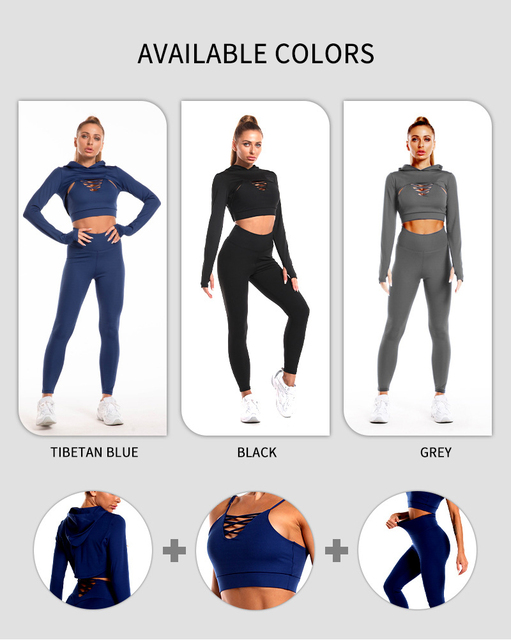 Bezszwowy zestaw do jogi dla kobiet - ubrania fitness, strój sportowy, legginsy - Wianko - 7