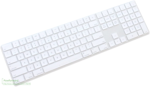 Przewodowa klawiatura Apple A1243 A1843 MB110LL/B do iMac z klawiaturą numeryczną - klawiatura silikonowa ochronna - Wianko - 4