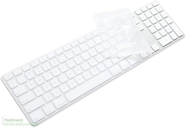 Przewodowa klawiatura Apple A1243 A1843 MB110LL/B do iMac z klawiaturą numeryczną - klawiatura silikonowa ochronna - Wianko - 3