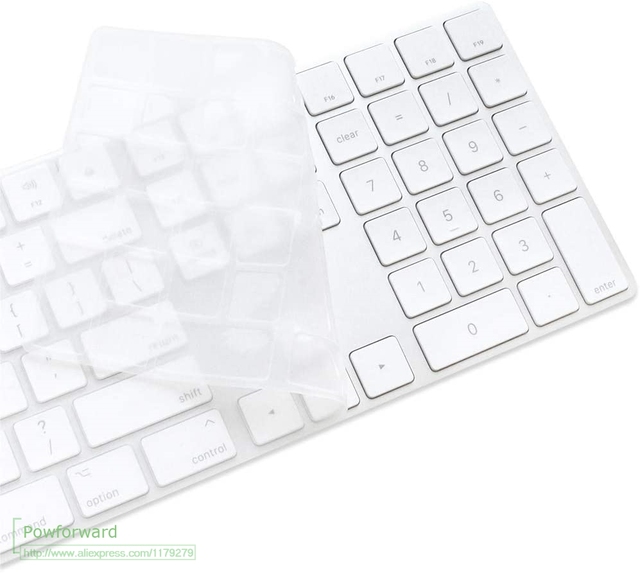 Przewodowa klawiatura Apple A1243 A1843 MB110LL/B do iMac z klawiaturą numeryczną - klawiatura silikonowa ochronna - Wianko - 5