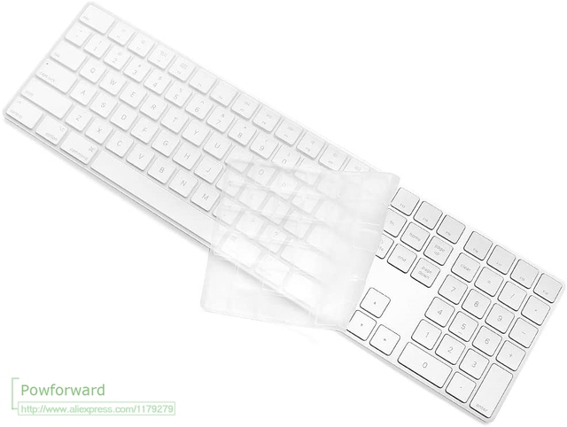 Przewodowa klawiatura Apple A1243 A1843 MB110LL/B do iMac z klawiaturą numeryczną - klawiatura silikonowa ochronna - Wianko - 7