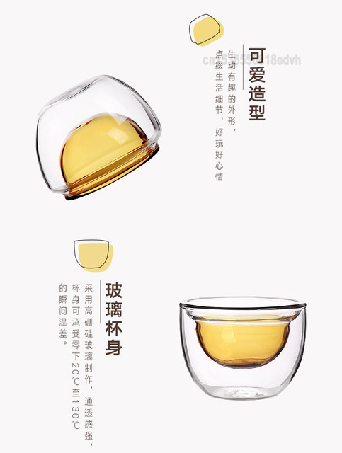 Podwójne szklane kieliszki do jajek z Japonii przeciw poparzeniom - kreatywny zestaw herbaty Kung Fu - Wianko - 11