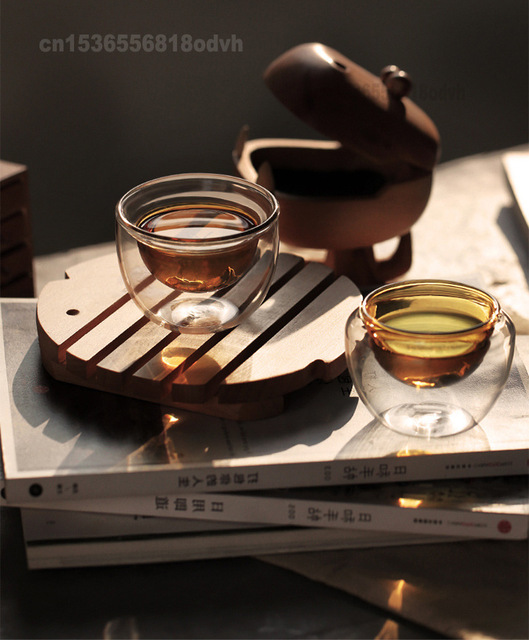 Podwójne szklane kieliszki do jajek z Japonii przeciw poparzeniom - kreatywny zestaw herbaty Kung Fu - Wianko - 8
