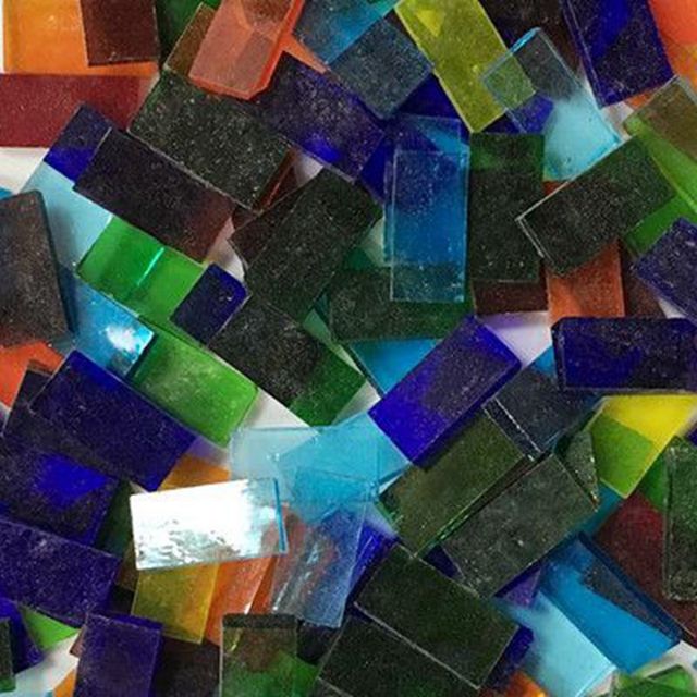 100g Kreatywne mozaiki szklanej i materiałów Mica do ręcznej aranżacji ścian - mieszane kolory, regularny kształt, materiał Craft ZXY9798 - Wianko - 2