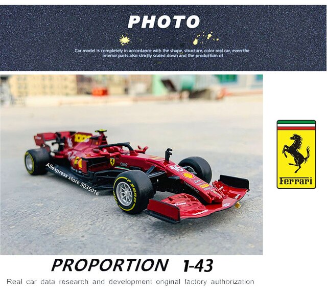 Model odlewania symulacji Ferrari SF1000 #5 #16 2020 F1 zespół Bburago 1:43 - Wianko - 11