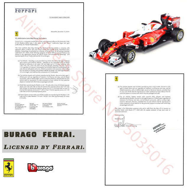Model odlewania symulacji Ferrari SF1000 #5 #16 2020 F1 zespół Bburago 1:43 - Wianko - 19