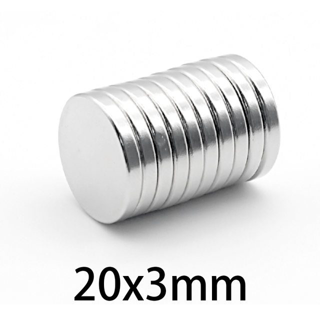 Super mocny magnes neodymowy NdFeB, 20x3mm, N35, 5-100 sztuk - Wianko - 3