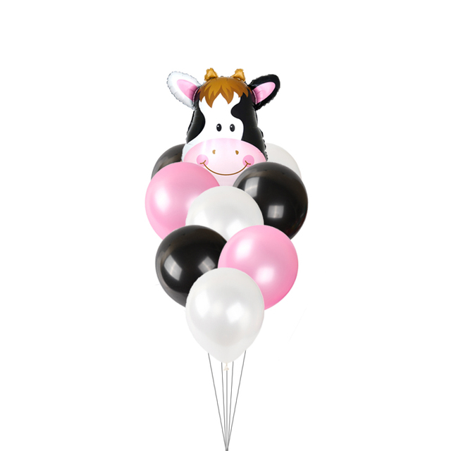 9-częściowy latexowy balon dekoracyjny 12 cali z motywem zwierząt: małpa, krowa, tygrys, lew, zebra, idealny do baby shower i urodzinów - Wianko - 5