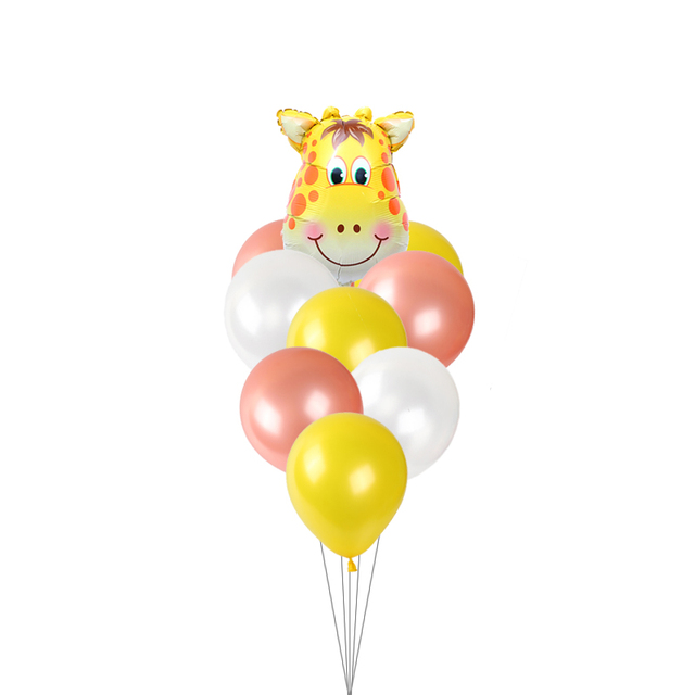 9-częściowy latexowy balon dekoracyjny 12 cali z motywem zwierząt: małpa, krowa, tygrys, lew, zebra, idealny do baby shower i urodzinów - Wianko - 6