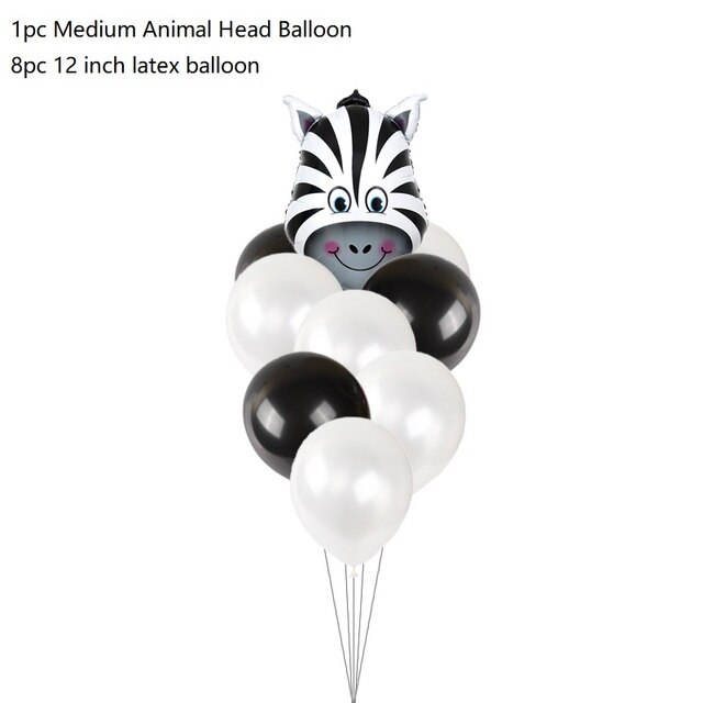 9-częściowy latexowy balon dekoracyjny 12 cali z motywem zwierząt: małpa, krowa, tygrys, lew, zebra, idealny do baby shower i urodzinów - Wianko - 1
