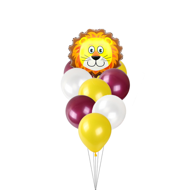 9-częściowy latexowy balon dekoracyjny 12 cali z motywem zwierząt: małpa, krowa, tygrys, lew, zebra, idealny do baby shower i urodzinów - Wianko - 4