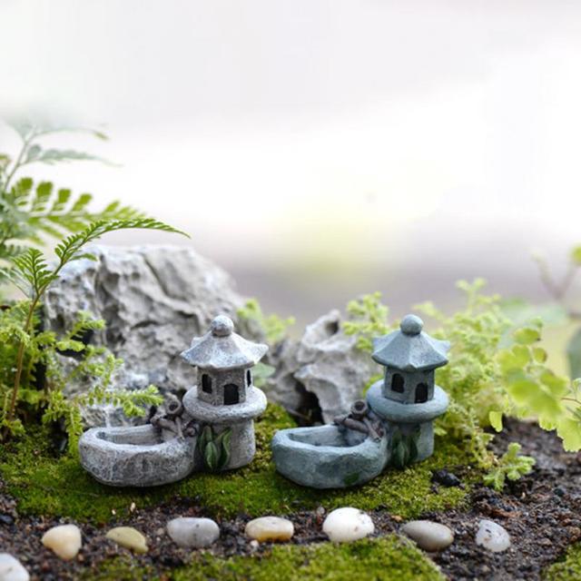 Tytuł: Figurka miniaturowego ogrodzenia wieży z żywicy do dekoracji domowej w stylu bajkowego ogrodu - Wianko - 7