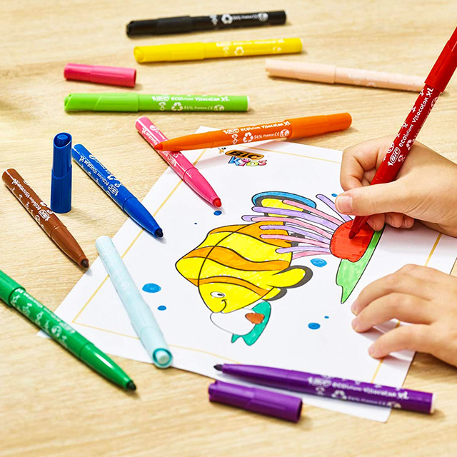 Długopis BIC Kids Visacolor XL Jumbo 12 kolorów do rysowania, malarstwa i kaligrafii - Wianko - 5