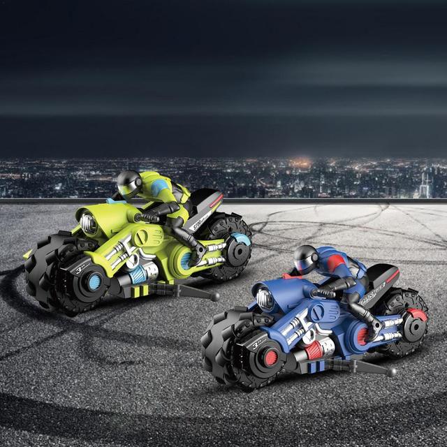 Motocykl RC 1:10 z wysoką prędkością, 360° akrobacje, fajne światła LED, zasięg 50M, dla chłopców - Wianko - 10