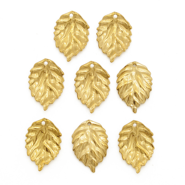 Złoty wisiorek Dropwater w kształcie liścia, 3 sztuki/partia, wykonany z 100% stali nierdzewnej - biżuteria DIY z urokiem i fabryczną ceną - Wianko - 2