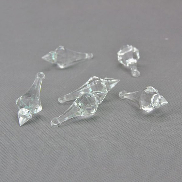 Wisiorek akrylowy oświetlenie ślubne dekoracyjny kryształ 500g/worek, rozmiar 46X18MM, przezroczysty - Wianko - 1