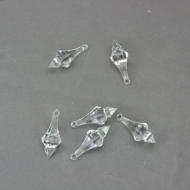 Wisiorek akrylowy oświetlenie ślubne dekoracyjny kryształ 500g/worek, rozmiar 46X18MM, przezroczysty - Wianko - 3
