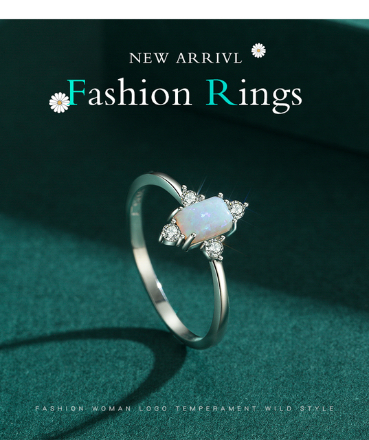 Pierścionek Shining Crown Opal z prawdziwego srebra 925 dla kobiet - klasyczna i luksusowa ozdobna biżuteria - Wianko - 4