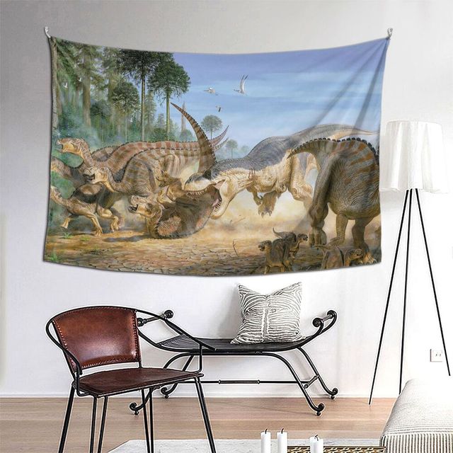 Dinozaury w stylu Hippie na gobelinie dinozaur na ścianę - wystrój pokoju - Wianko - 3