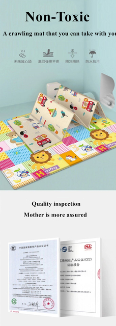 Składana mata do zabawy dla dzieci Xpe Puzzle - dywan gry, wspinaczka i zabawki dla dzieci - 180x100cm - Wianko - 1